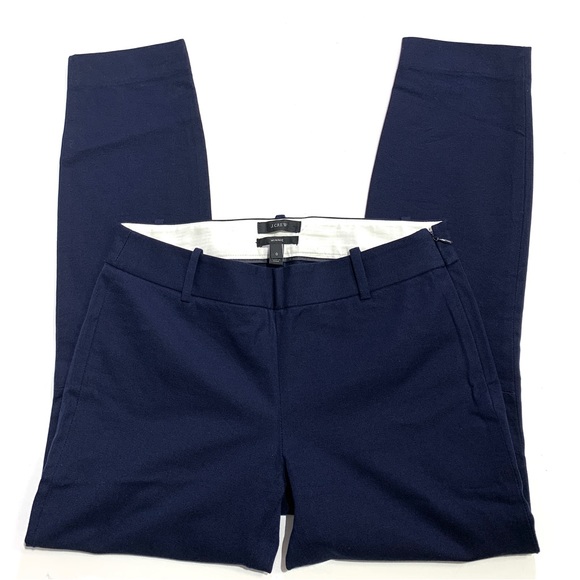 J. Crew Minnie Side-Zip Cropped Cigarette Pant size 0 in Dark Navy - Picture 4 of 12